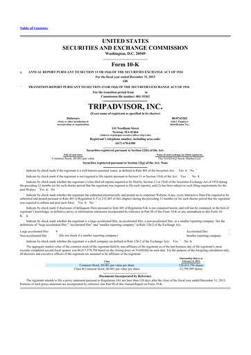 Thumbnail TripAdvisor 10-K Annual Report 2013