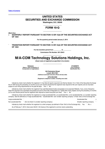Thumbnail MACOM Technology Solutions 10-Q Quarterly Report FY2014 