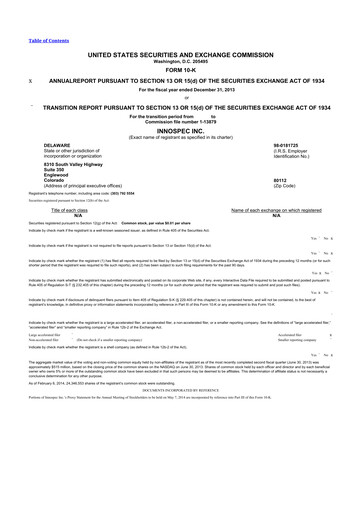 Thumbnail Innospec 10-K Annual Report 2013