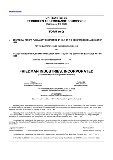 Vorschaubild Friedman Industries 10-Q Quartalsbericht 2014 