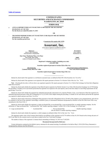 Thumbnail Assurant 10-K Annual Report 2013