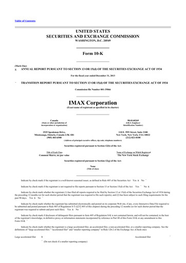Thumbnail Imax Corp 10-K Annual Report 2013