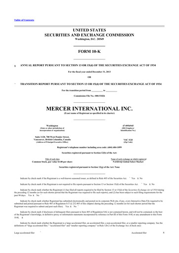 Thumbnail Mercer International 10-K Annual Report 2013