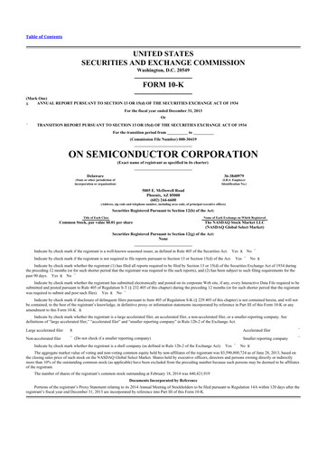 Thumbnail ON Semiconductor 10-K Annual Report 2013