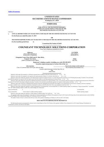 Miniature Cognizant Technology Solutions  10-K Rapport annuel 2013