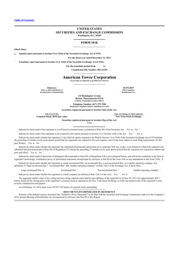 Thumbnail American Tower 10-K Annual Report 2013