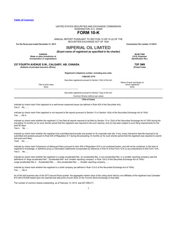 Thumbnail Imperial Oil
 10-K Annual Report 2013