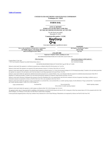 Thumbnail KeyCorp (KeyBank) 10-K Annual Report 2013