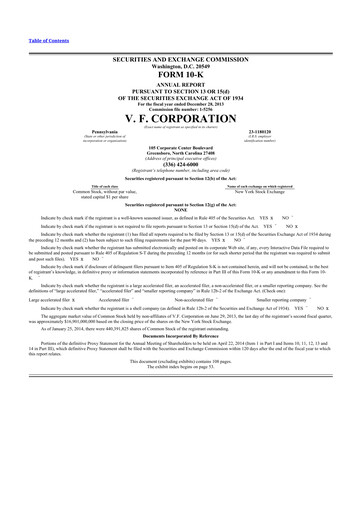 Thumbnail VF Corporation 10-K Annual Report 2013