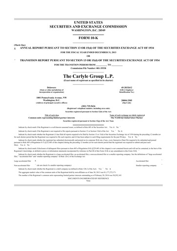 Thumbnail Carlyle Group 10-K Annual Report 2013