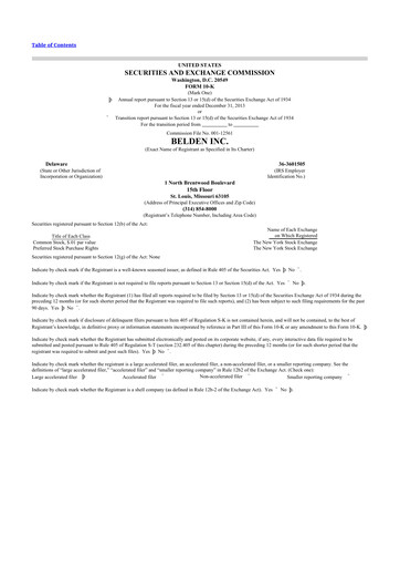 Thumbnail Belden 10-K Annual Report 2013