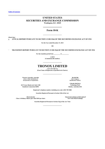 Thumbnail Tronox 10-K Annual Report 2013