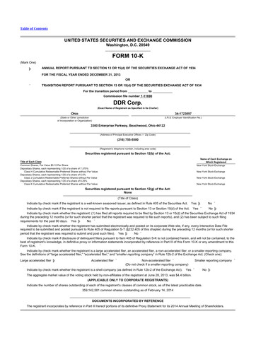 Thumbnail SITE Centers
 10-K Annual Report 2013