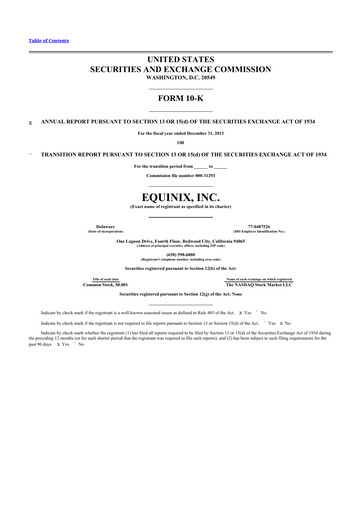 Thumbnail Equinix 10-K Annual Report 2013