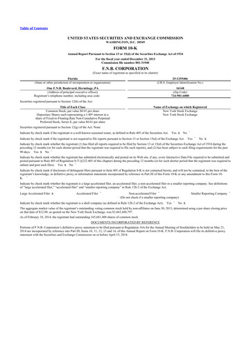 Thumbnail F.N.B. Corporation
 10-K Annual Report 2013