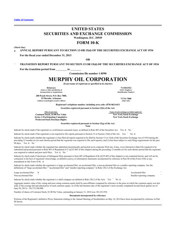 Thumbnail Murphy Oil
 10-K Annual Report 2013