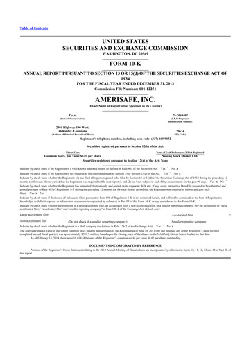 Thumbnail AMERISAFE 10-K Annual Report 2013