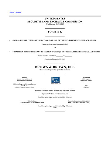 Thumbnail Brown & Brown
 10-K Annual Report 2013