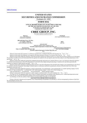 Thumbnail CBRE Group
 10-K Annual Report 2013