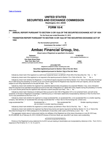 Thumbnail Octave Specialty Group 10-K Annual Report 2013