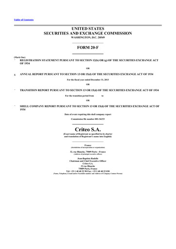 Thumbnail Criteo 20-F Annual Report 