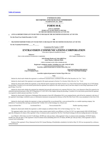 Thumbnail Entravision Communications
 10-K Annual Report 2013