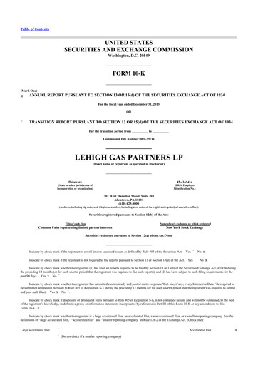 Thumbnail CrossAmerica Partners 10-K Annual Report 2013