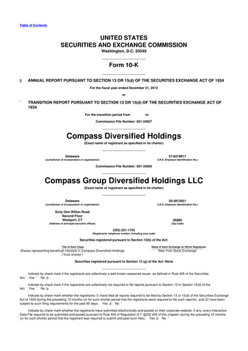 Thumbnail Compass Diversified Holdings 10-K Annual Report 2013
