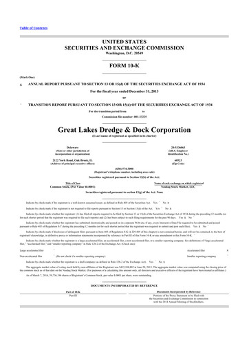 Thumbnail Great Lakes Dredge & Dock Corp. 10-K Annual Report 2013