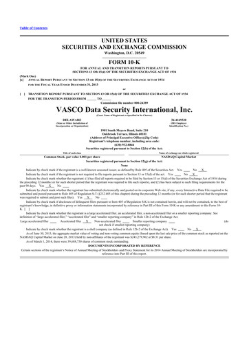 Thumbnail OneSpan 10-K Annual Report 2013