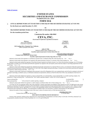 Thumbnail CEVA
 10-K Annual Report 2013