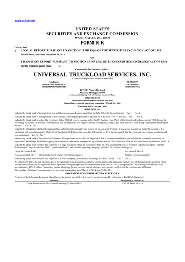 Thumbnail Universal Logistics Holdings 10-K Annual Report 2013