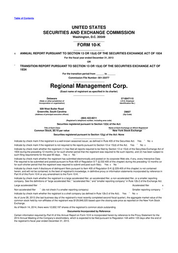 Thumbnail Regional Management Corp.
 10-K Annual Report 2013
