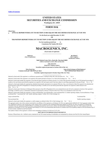 Thumbnail MacroGenics 10-K Annual Report 2013