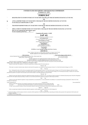 Thumbnail SAP 20-F Annual Report 