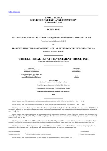 Thumbnail Wheeler Real Estate Investment Trust 10-K Annual Report 2013