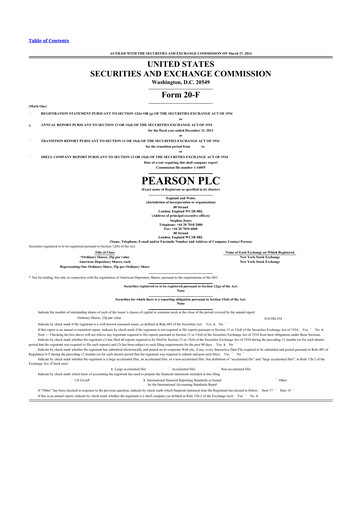 Thumbnail Pearson 20-F Annual Report 