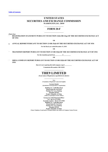 Thumbnail The9 20-F Annual Report 2013