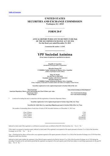 Thumbnail YPF S.A. 20-F Annual Report 