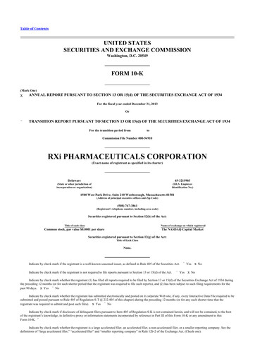 Vorschaubild Phio Pharmaceuticals 10-K Jahresbericht 2013