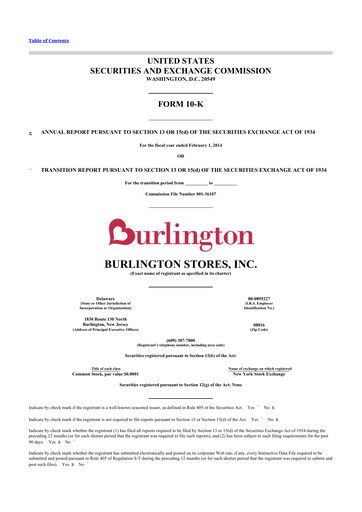 Thumbnail Burlington Stores 10-K Annual Report 2013