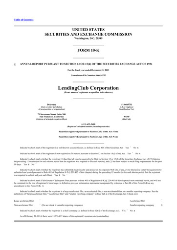 Thumbnail LendingClub
 10-K Annual Report 2013