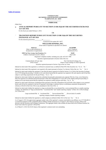 Thumbnail Williams-Sonoma 10-K Annual Report 2013