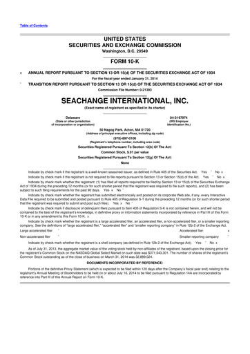 Thumbnail SeaChange International 10-K Annual Report 2014