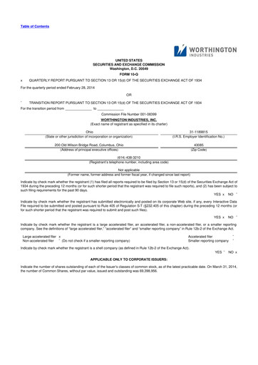Miniature Worthington Enterprises 10-Q Rapport trimestriel 2014 