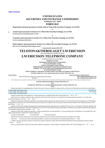 Vorschaubild Ericsson 20-F Jahresbericht 