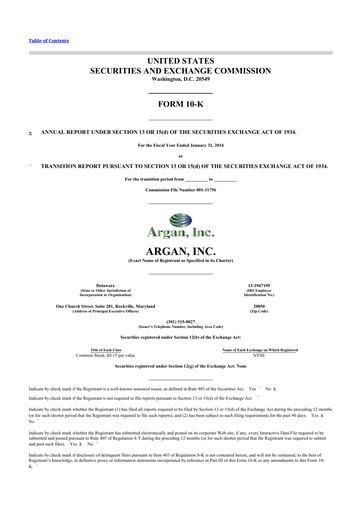 Thumbnail Argan 10-K Annual Report 2014