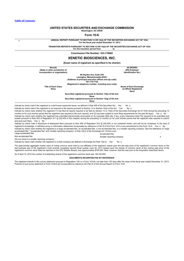 Thumbnail Xenetic Biosciences 10-K Annual Report 