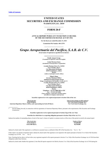 Thumbnail Grupo Aeroportuario del Pacífico
 20-F Annual Report 