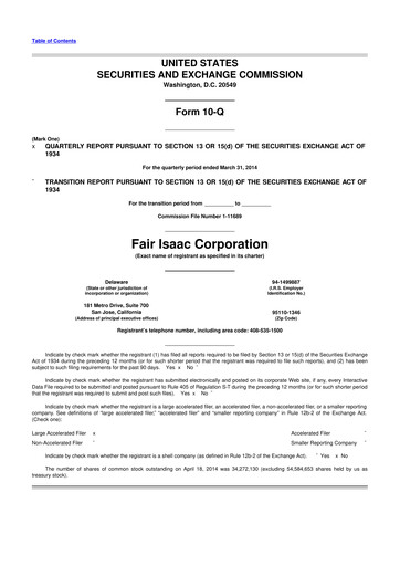 Thumbnail Fair Isaac (FICO) 10-Q Quarterly Report FY2014 